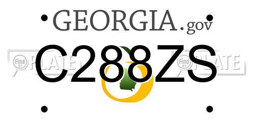 C288ZS Georgia License Plate