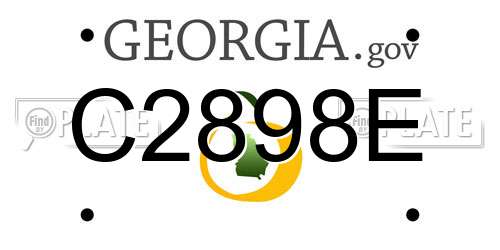 C2898E Georgia License Plate