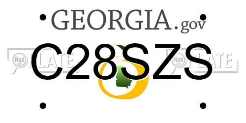 C28SZS Georgia License Plate
