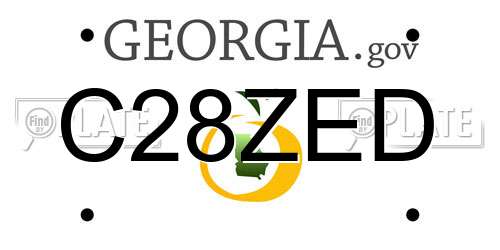 C28ZED Georgia License Plate