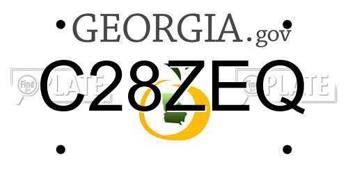 C28ZEQ Georgia License Plate