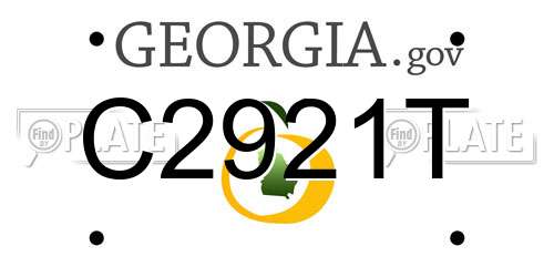C2921T Georgia License Plate