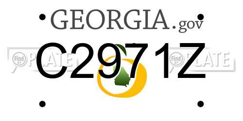 C2971Z Georgia License Plate