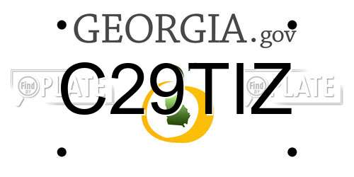 C29TIZ Georgia License Plate