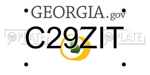 C29ZIT Georgia License Plate