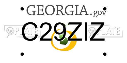 C29ZIZ Georgia License Plate
