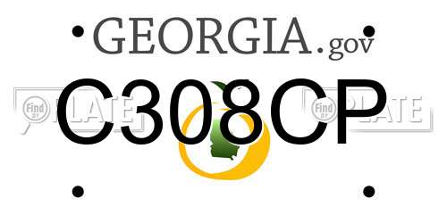 C308CP Georgia License Plate