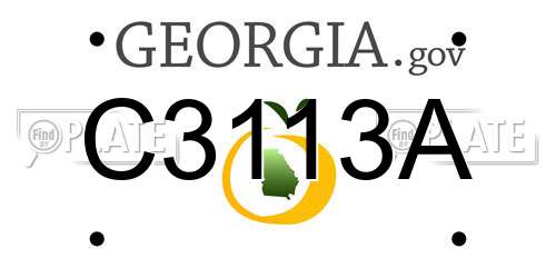 C3113A Georgia License Plate