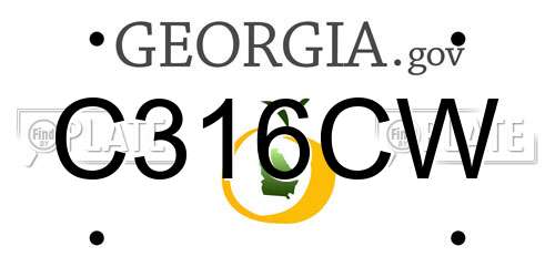 C316CW Georgia License Plate