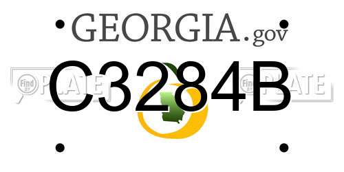 C3284B Georgia License Plate