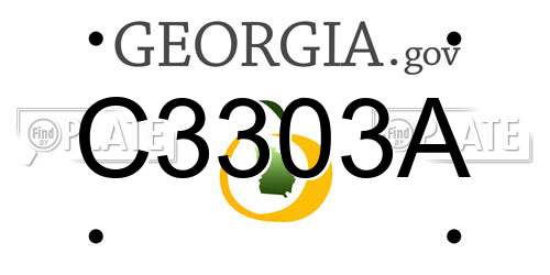 C3303A Georgia License Plate