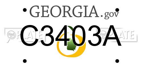 C3403A Georgia License Plate