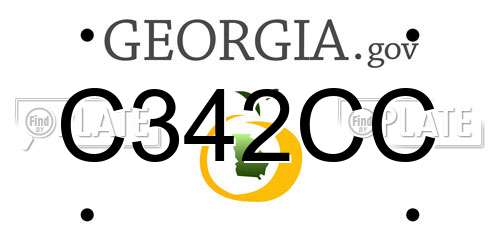 C342CC Georgia License Plate