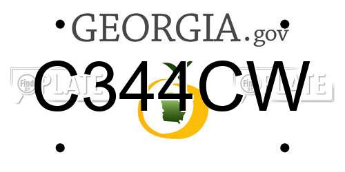 C344CW Georgia License Plate