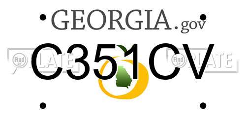 C351CV Georgia License Plate