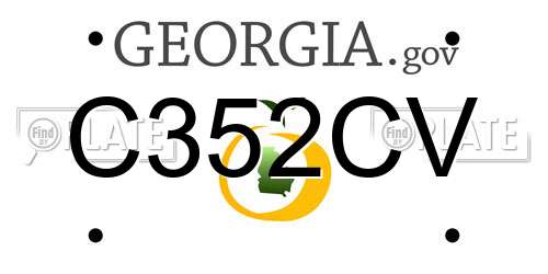 C352CV Georgia License Plate