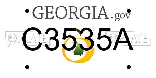 C3535A Georgia License Plate