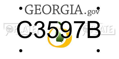 C3597B Georgia License Plate
