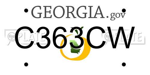 C363CW Georgia License Plate