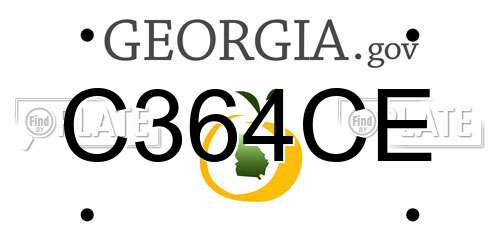 C364CE Georgia License Plate