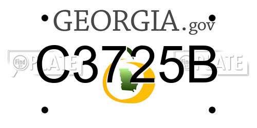 C3725B Georgia License Plate