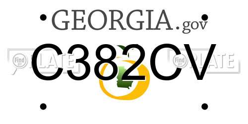 C382CV Georgia License Plate