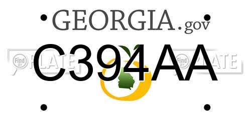 C394AA Georgia License Plate