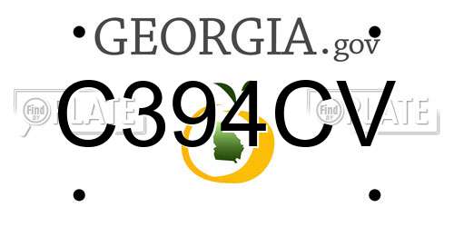 C394CV Georgia License Plate