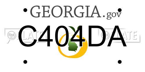 C404DA Georgia License Plate