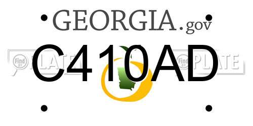 C410AD Georgia License Plate