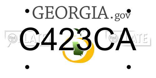 C423CA Georgia License Plate
