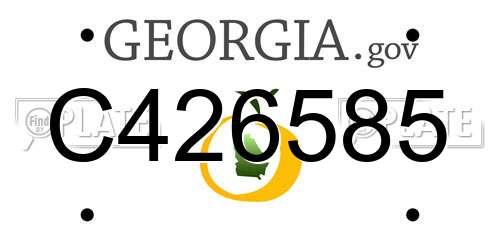 C426585 Georgia License Plate