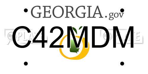 C42MDM Georgia License Plate