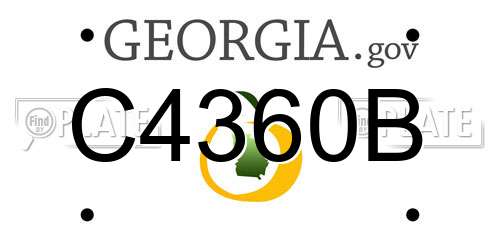C4360B Georgia License Plate