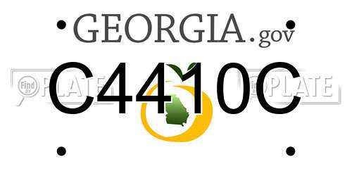 C4410C Georgia License Plate