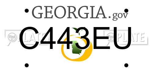 C443EU Georgia License Plate
