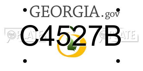 C4527B Georgia License Plate