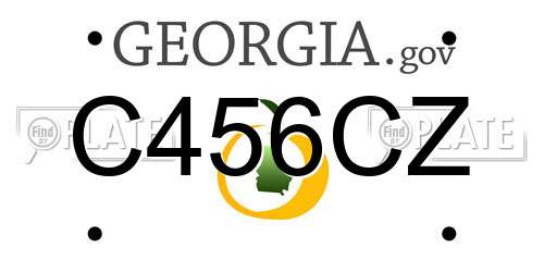C456CZ Georgia License Plate