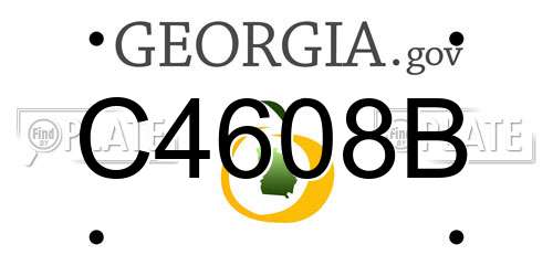 C4608B Georgia License Plate