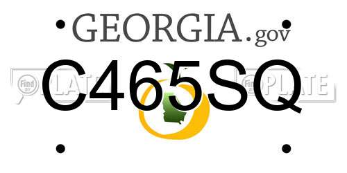 C465SQ Georgia License Plate