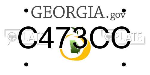 C473CC Georgia License Plate