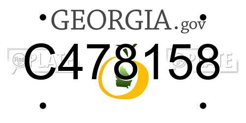 C478158 Georgia License Plate
