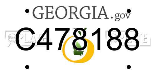 C478188 Georgia License Plate