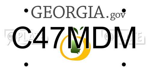 C47MDM Georgia License Plate