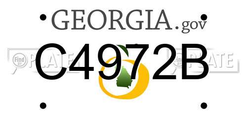 C4972B Georgia License Plate