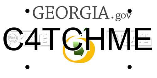 C4TCHME Georgia License Plate