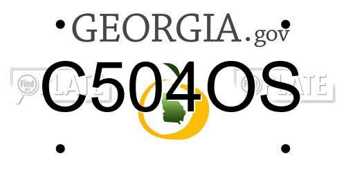 C504OS Georgia License Plate