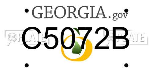 C5072B Georgia License Plate