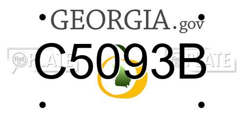 C5093B Georgia License Plate
