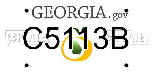C5113B Georgia License Plate